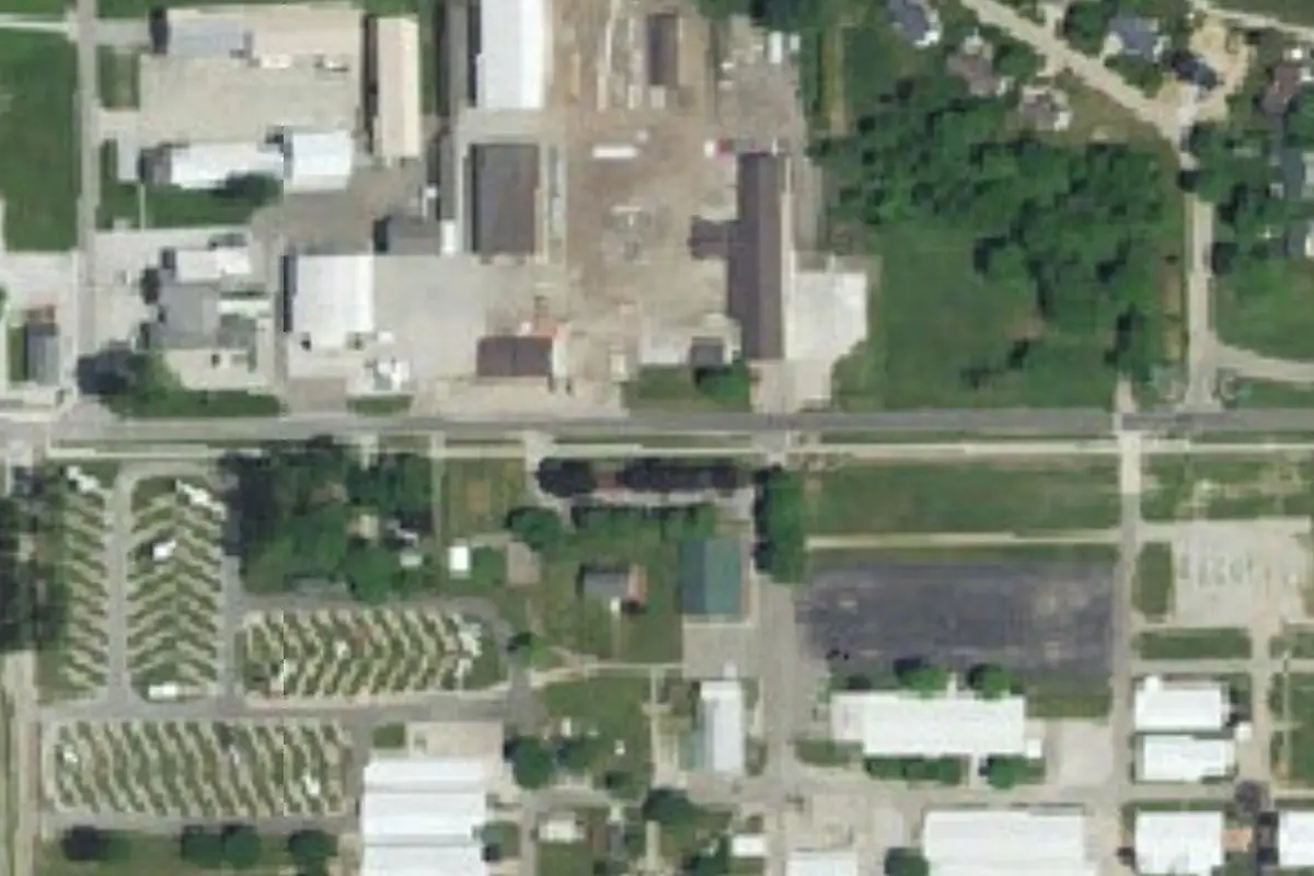 Aerial view of Elkhart County 4-H Fairgrounds (Public RV Camping)