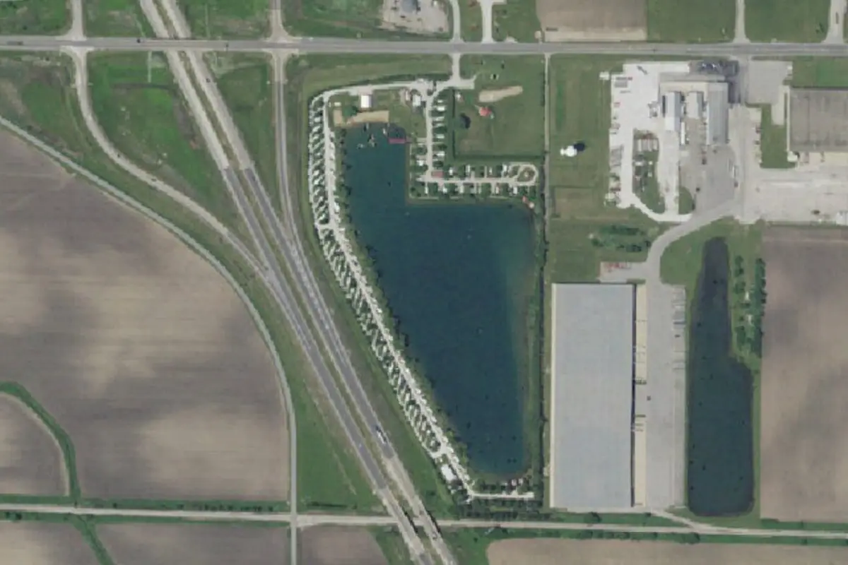 Aerial view of Caboose Lake Campground