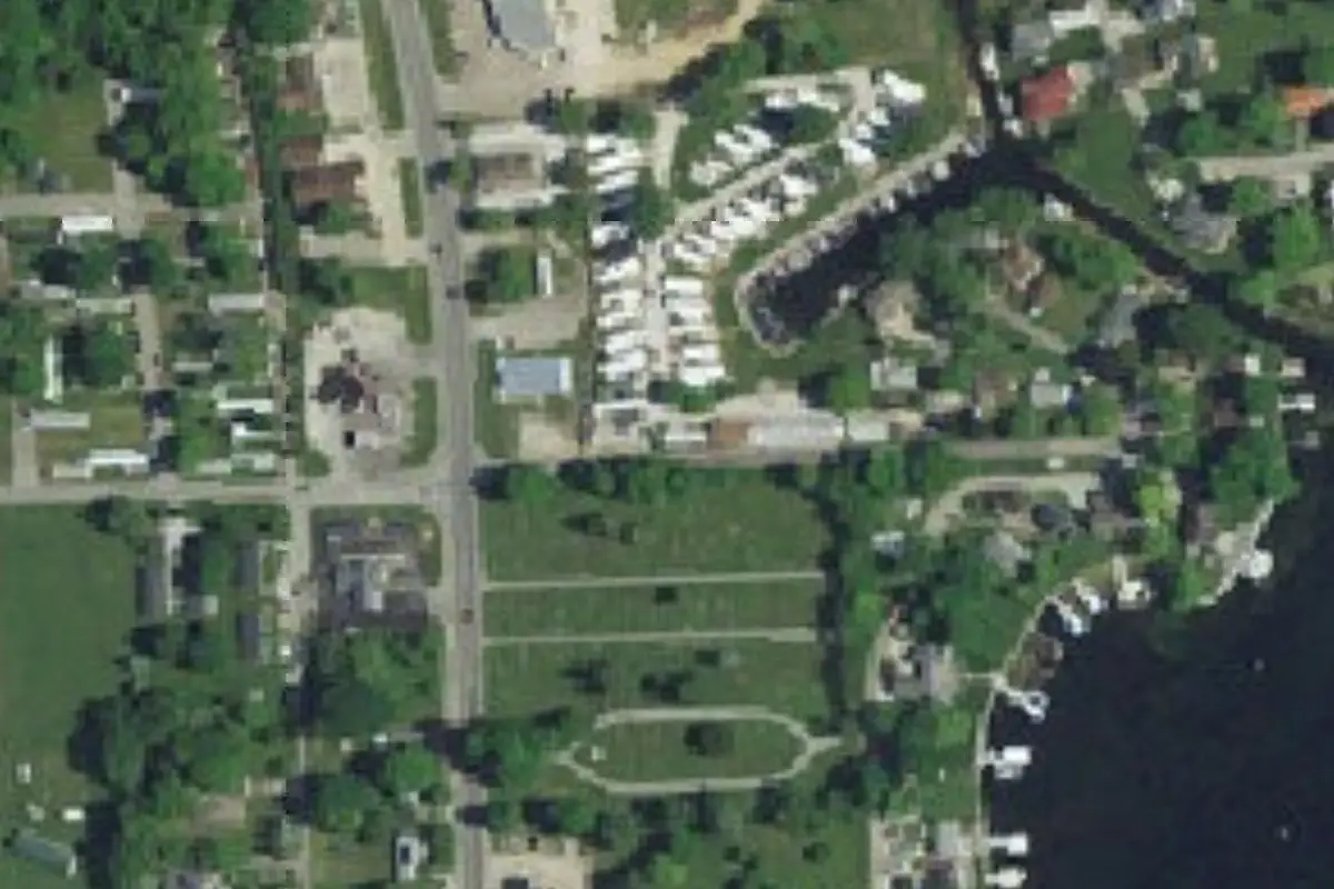 Aerial view of Joyland Trailer Park