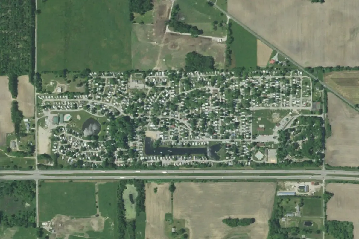 Aerial view of Plymouth Jellystone Park (Yogi Bear's Jellystone Park Camp Resort)