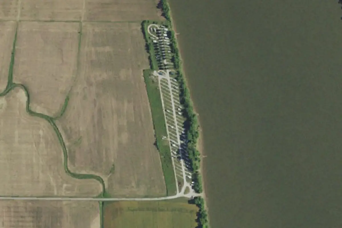 Aerial view of Unhitched Rising Sun RV Park