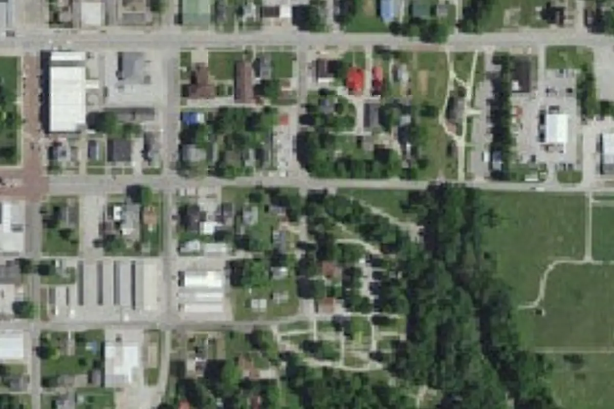 Aerial view of Covered Bridge Campground