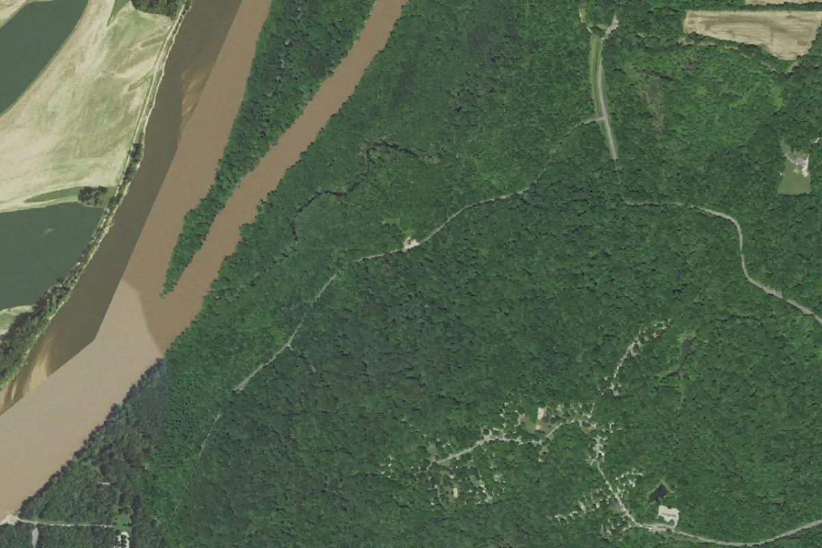 Aerial view of Harmonie State Park