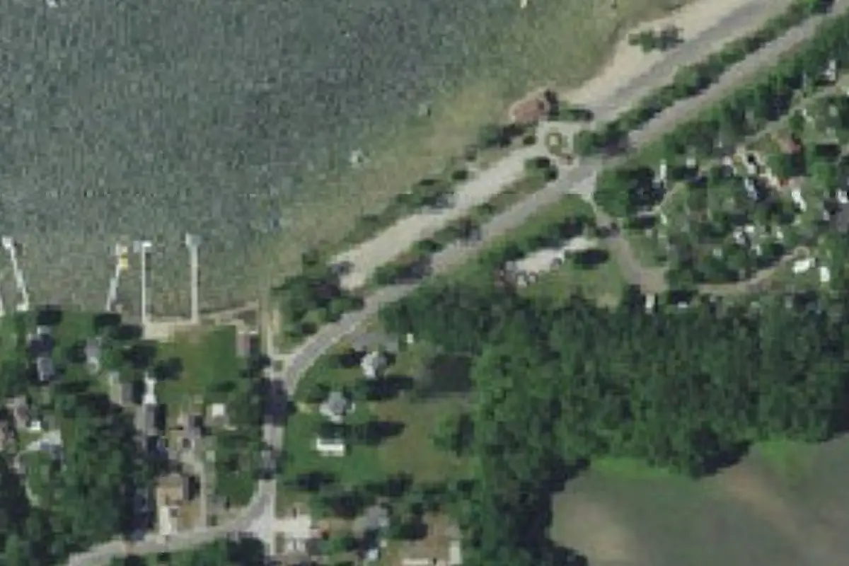 Aerial view of Bass Lake Beach & Campground